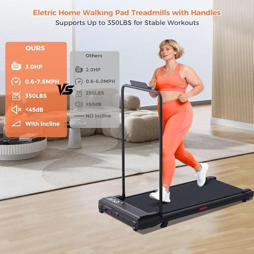Walking Treadmill with Handle Bar, Small Treadmill for Home Exercising — view 3