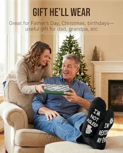 Moyel Funny Socks for Men Funky Novelty Fun Gifts for Men Dad Gifts from Daughter Grandpa Gifts Christmas Fathers Day Birthday Gifts for Him Dad Grandpa Husband Boyfriend — view 3