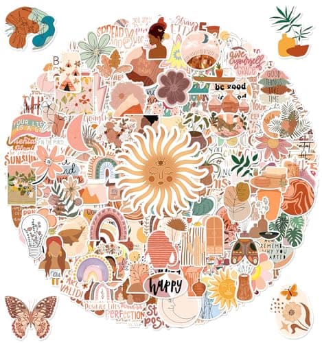 200Pcs Boho Stickers, Vintage Stickers Motivational Aesthetic Sticker Vinyl Sticker for Water Bottles Laptops Journals Positive Affirmation Sticker for Adult Teen Kid Classroom Prizes