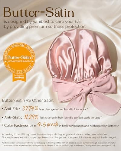 YANIBEST Adjustable Satin Bonnet for Sleeping Women Double Layer Hair Wrap Reduce Friction Prevent Frizz Natural Curly Hair, Blush Pink