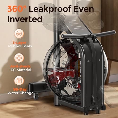 YOSUDA Water Rowing Machines for Home Use- Foldable Rower Machine 400LBS Weight Capacity with Dedicated Monitor & Bluetooth APP, Comfortable Seat — view 3