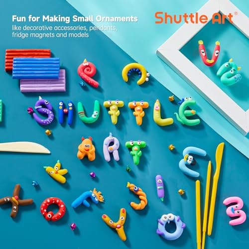 Shuttle Art Polymer Clay Kit, 60 Colors Oven Bake Clay for Kids, 19 Sculpting Tools, 16 Accessories, Non-Sticky, Non-Toxic DIY Crafts for Kids Adults — view 4
