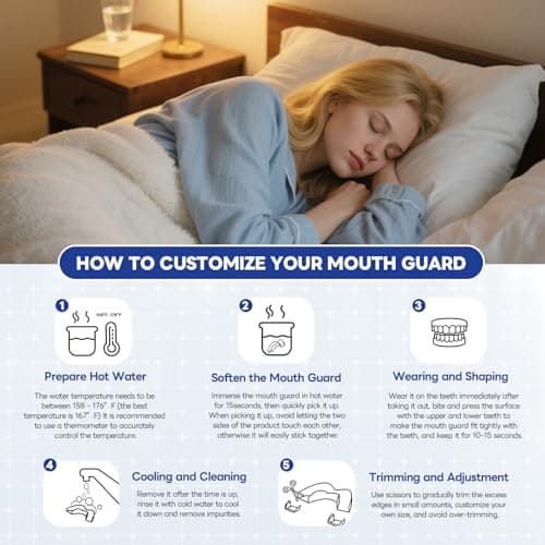 REROIO Mouth guard for Grinding Teeth, Comfortable Night Guard for Grinding Teeth, Perfect fit Anti Grinding Mouthguard for Adults, Mouth Guard for Sleeping with 2 Size Available — view 2