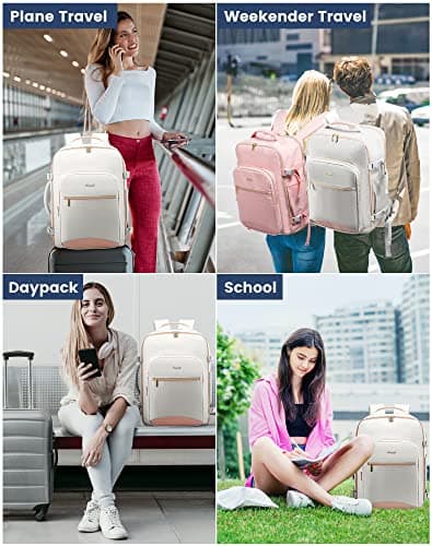 LOVEVOOK 40L Travel Backpack Flight Approved Carry on Backpack,3 Packing Cubes,Waterproof Personal Item Travel Bag,TSA Carry on Luggage Suitcase Travel Essentials,Gifts for Women & Men,fits 17" Laptop — view 2