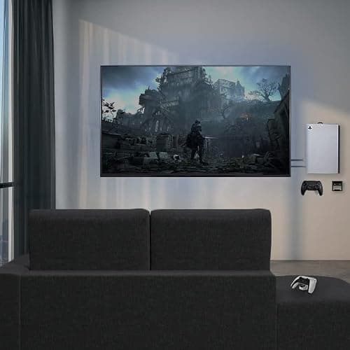 VIVO Steel Wall Mount Bracket Designed for PS5 Gaming Console, Vertical Display for PlayStation 5, Open Design, 2 Controller Mounts, Black, MOUNT-PS5B — view 3