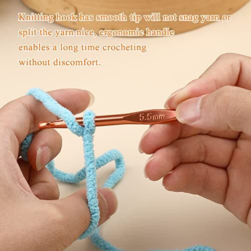 Iuuidu 5.5mm Aluminum Crochet Hook, Smooth Crochet Needles — view 4
