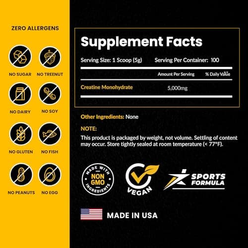 ForestLeaf Micronized Creatine Monohydrate Powder - Maximize Muscle Growth & Strength - Unflavored Creatine for Women and Men - 5G Per Serving - 100 Servings — view 3