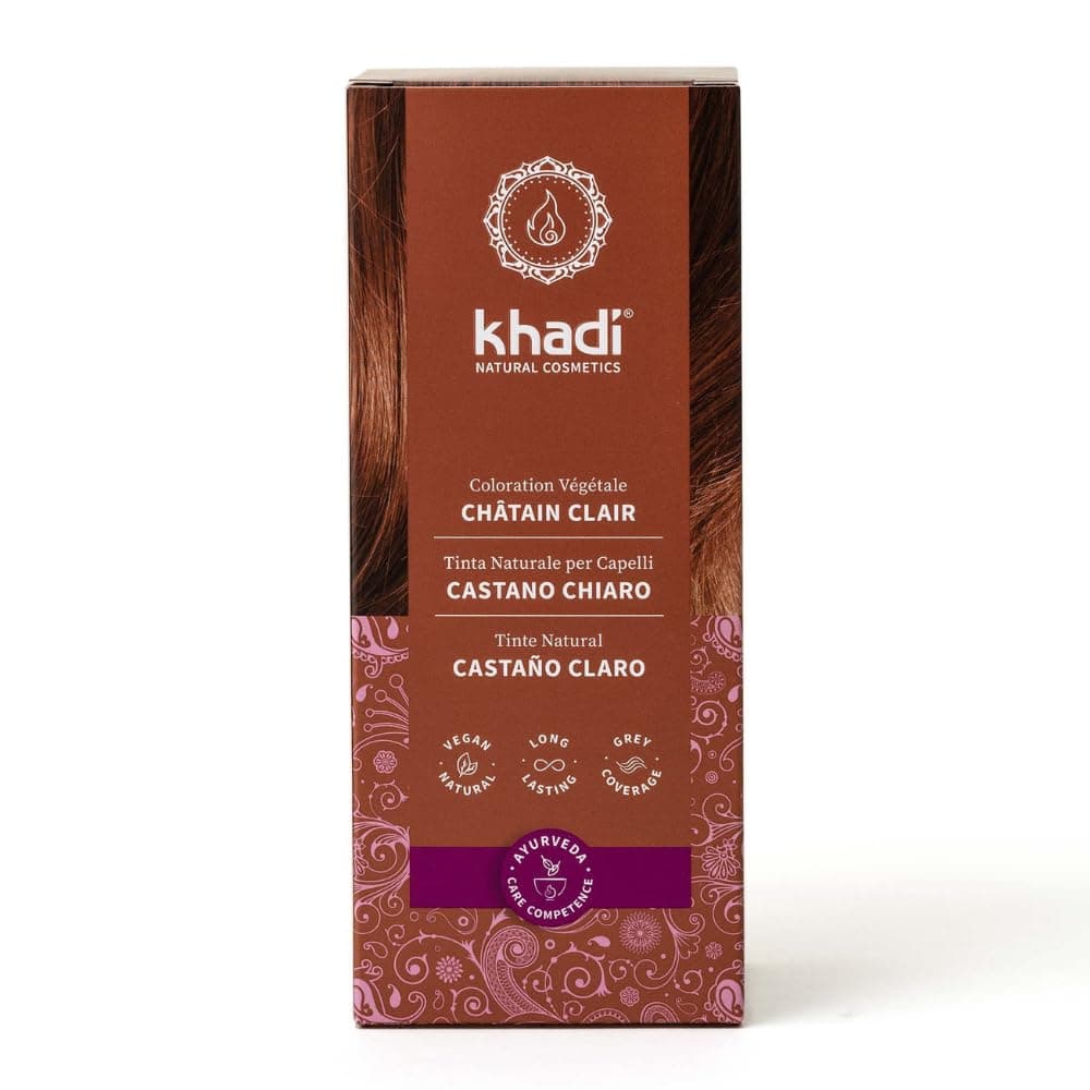 khadi CASTANO MEDIO Tinte vegetal para el cabello - tinte para un color castaño canela vivo y cálido hasta un castaño medio intenso y profundo - 100% vegetal - 100 g — view 12