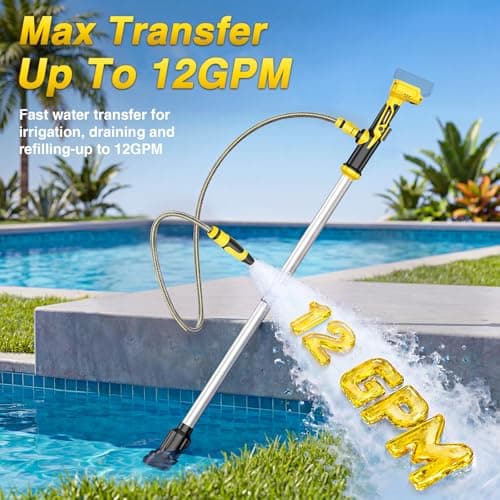 Cordless Stick Water Transfer Pump Compatible with Dewalt 20V Battery(Tool Only), 720GPH Brushless Motor Submersible Pump Portable Utility Pump for Pool Garden Pond Tank Watering(No Battery) — view 4