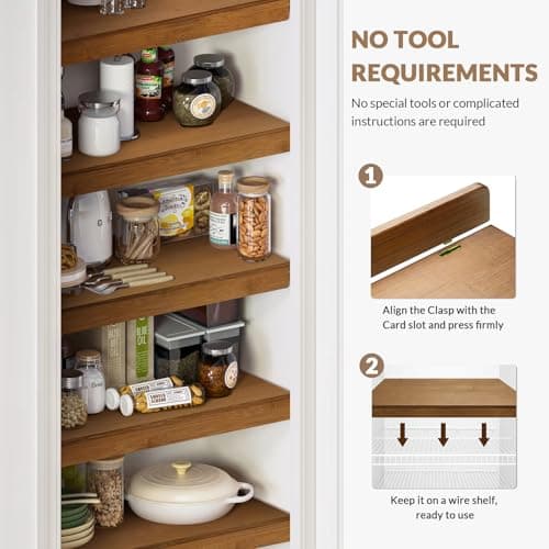 Gashell Wire Shelf Covers, Bamboo Wire Rack Covers for Pantry, Closet (4pcs, 24" W x 16" D) — view 3