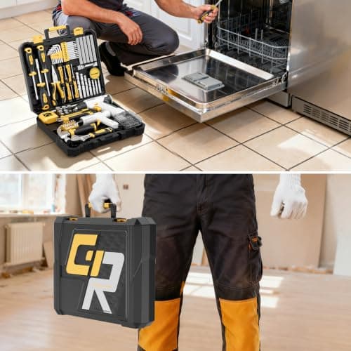 GRENPRO Tool Set Drill Set, 188PCS Tool Kit For Home with Cordless Drill Power, Tool Kit for Women & Men, Basic Household Auto Repair Hand Tool Box, Glue Gun Tools Sets & Electric Drill tools for Mens — view 6