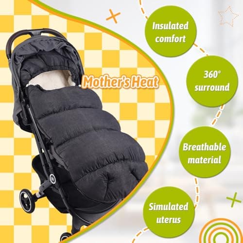 AUVSTAR Baby Stroller Footmuff - Waterproof Winter Fleece Bunting Bag — view 4