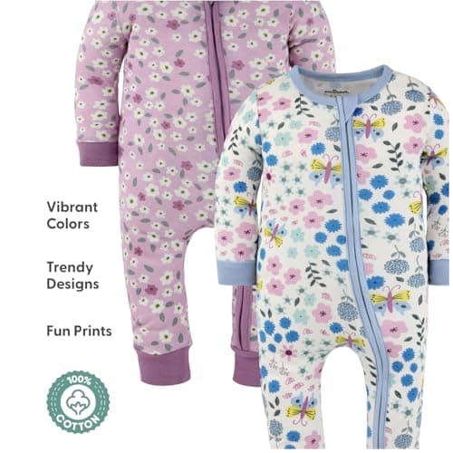 The Peanutshell 2-Pack Sleep and Play Baby Boy Clothes, 12-18 Months, Soft Cotton Footless Pajamas, Blue Checker & HappyShark — view 4