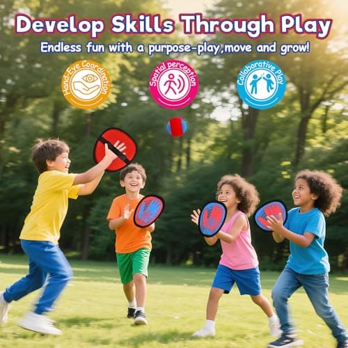 Sunrad Toss and Catch Ball Set, Kids Toddler Baseball Catch Ball Outdoor & Beach Toys for Family, Pool Beach Yard Camping Outside Game for Kids Age 3 4 5 6 7 8-12+, Birthday Gift for Boys Girls — view 5