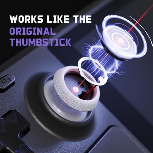 eXtremeRate Replacement Thumbsticks for Steam Deck LCD, Custom Analog Stick Joystick Repair Kit for Steam Deck OLED Handheld Console with Original Touch Sensing, Anti-Slip Texture Grip - Frosted White — view 2