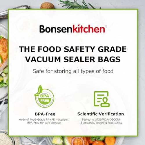 Bonsenkitchen Vacuum Sealer Rolls bags, 3 Rolls 11"x 20'+ 3 Rolls 8"x 20' — view 6
