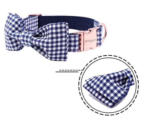 ARING PET Bowtie Dog Collars Adjustable Collar with Bow Tie for Puppy Small Medium Large Boy Girl Dogs-Size M Length 13.5-22" — view 4