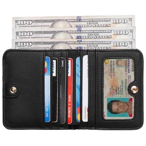 Toughergun Women’s Small Slim Leather Wallet with RFID Protection, Compact Bifold Mini Purse with Clear ID Window — view 4