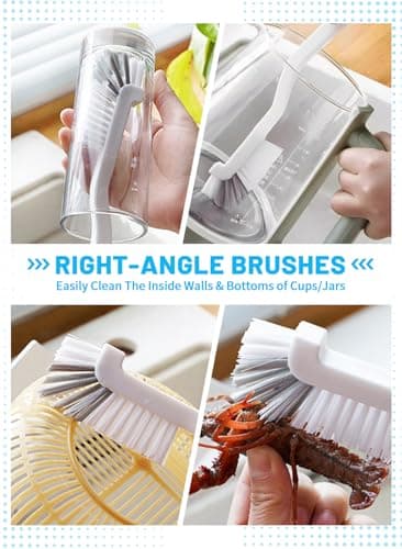 20Pcs Crevice Cleaning Brush Set, Hard Bristle Scrub Brushes Tools for Deep Cleaning Gap,Window Groove Cleaning Brush for Sliding Door, Sill, Tile Lines, Shutter, Corner, Sink, Teapot, Bottle — view 5