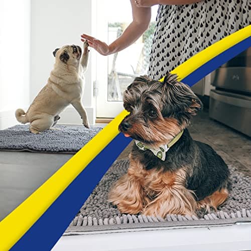 Muddy Mat® AS-SEEN-ON-TV Highly Absorbent Microfiber Door Mat and Pet Rug, Non Slip Thick Washable Area and Bath Mat Soft Chenille for Kitchen Bathroom Bedroom Indoor and Outdoor - Grey Small 28"X18" — view 5