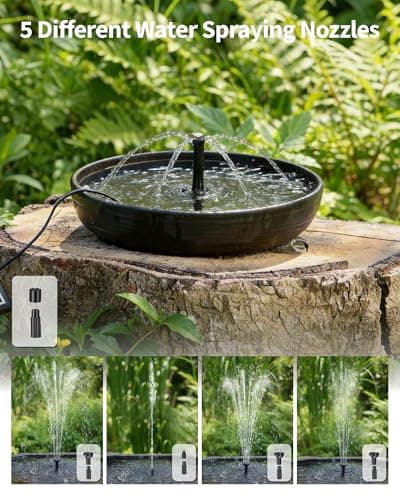POPOSOAP 4W Solar Fountain Pump with Filter Box, Solar Powered Water Pump Kit with Fountain Nozzles & PVC Tubing for Bird Bath, Garden, Outdoor Fish Tank & Backyard Decor P3035 — view 4