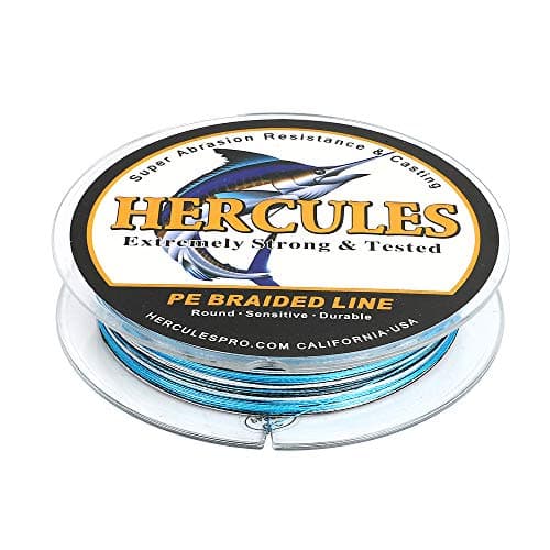 HERCULES Super Strong 300M 328 Yards Braided Fishing Line 30 LB Test for Saltwater Freshwater PE Braid Fish Lines 4 Strands - Blue Camo, 30LB (13.6KG), 0.28MM — view 3