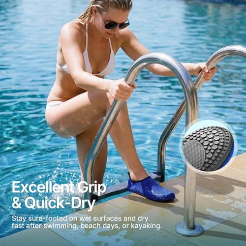 Water Shoes for Women Men Quick-Dry Aqua Socks Swim Beach Barefoot Yoga Exercise Wear Sport Accessories Pool Camping Must Haves Adult Youth Size 10-11Women/9-10Men — view 4