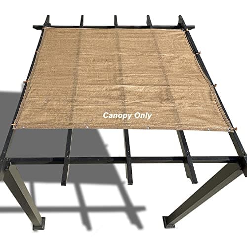 Alion Home Outdoor Pergola Sun Shade Cover Cloth Patio Canopy HDPE Permeable with Grommets (12' x 12', Walnut)