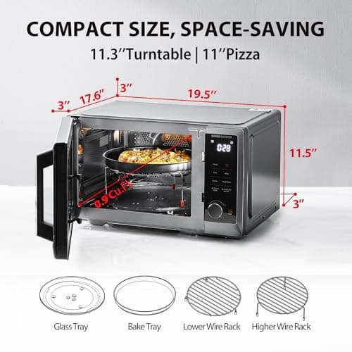 TOSHIBA 6-in-1 Inverter Countertop Microwave Oven Healthy Air Fryer Combo, MASTER Series, Air Fryer, Broil, Convection, Speedy Combi, Even Defrost, Sound On/Off 27 Auto Menu Stainless Steel — view 5