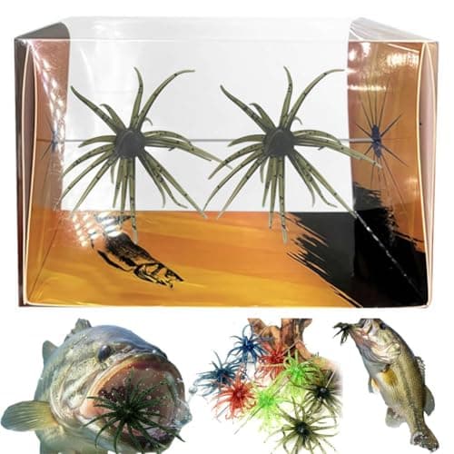 2PCS Sea Urchin Fishing Bait, Soft Plastic Bass Fishing Lure, Lure Bait for Black Pits,Soft Sea Urchin Baits,Soft Artificial Creature Bait Lures for Bass, Freshwater & Saltwater (B)