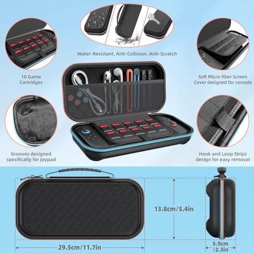 Switch 2 Accessories Bundle for Nintendo Switch 2 (2025), Switch 2 Case bundle Kits: MENEEA Carrying Case, Switch 2 Charger Dock, Grips for Joy Con, Steering Wheels, Protective Cover for Nintendo Switch 2 Controller Console — view 2