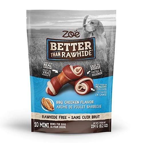 Zoë Better than Rawhide Bones for dogs, Mini, BBQ Chicken Flavor, (8.2 oz), 234 g (Pack of 1)