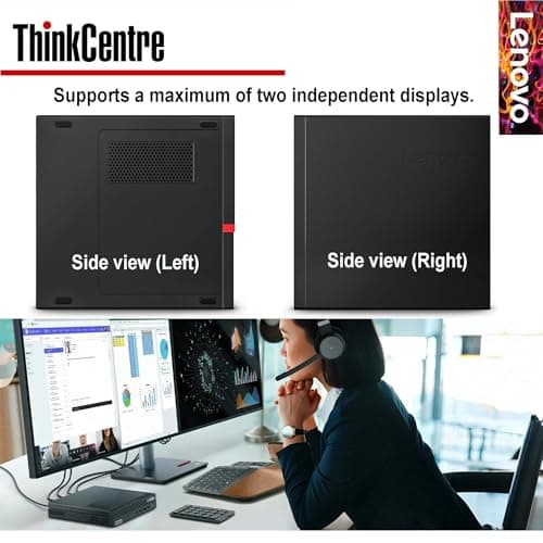 Lenovo Business Mini Desktop PC, AMD Processor, 4GB DDR4 RAM, 128GB PCIe SSD Drive, Dual Display Support, Wi-Fi, Bluetooth, USB & Ethernet Port, Windows 11 Pro, w/Keyboard & Mouse — view 8