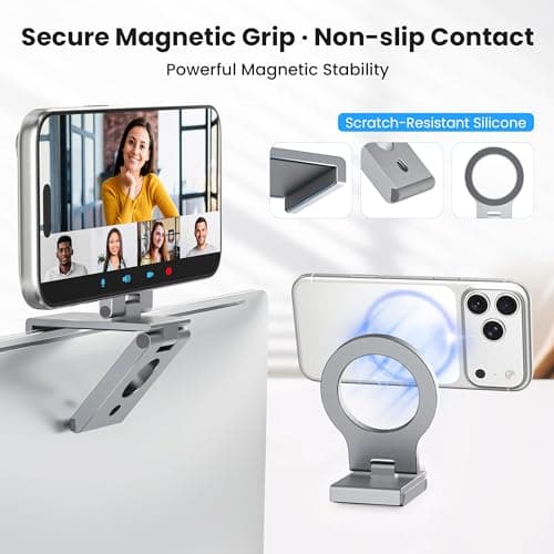 Itramax Continuity Camera Mount for iMac&Desktop Monitor,Magnetic iPhone Webcam Stand,Adjustable Phone Webcam Holder for MagSafe iPhone 17 Pro/16/15/14/13/12/11/XR/XS,Mac,Apple TV 4K,Studio Display