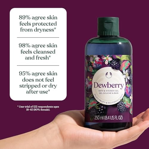 The Body Shop Dewberry Bath & Shower Gel | Gentle Lathering Body Wash with Fruity Scent | Vegan, for All Skin Types, 250 ml / 8.4 fl oz — view 4
