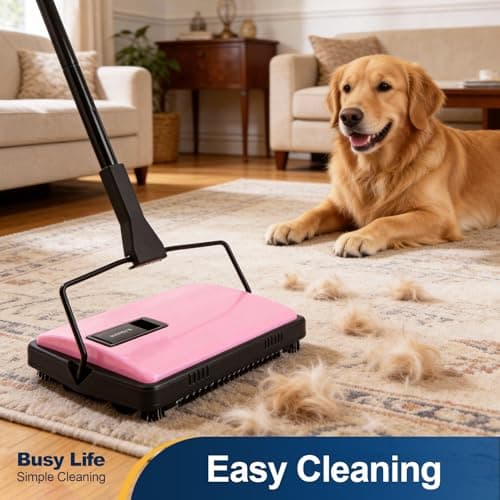 Yocada Manual Carpet Sweeper Cleaner Household Sweeper with Extra Brush