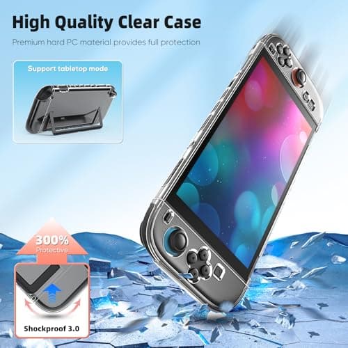 Switch 2 Accessories Bundle for Nintendo Switch 2 (2025), Switch 2 Case bundle Kits: MENEEA Carrying Case, Switch 2 Charger Dock, Grips for Joy Con, Steering Wheels, Protective Cover for Nintendo Switch 2 Controller Console — view 4