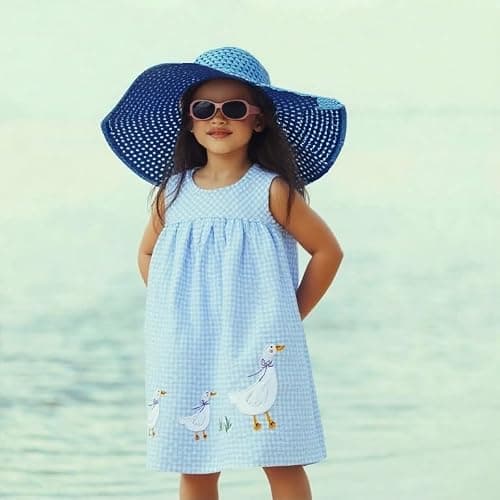 Winzik Girls Dress, Toddler Summer Short Sleeve Cotton Casual Easter Dresses Clothes 18M-7Y(5-6 Years, Blue Ducks) — view 2