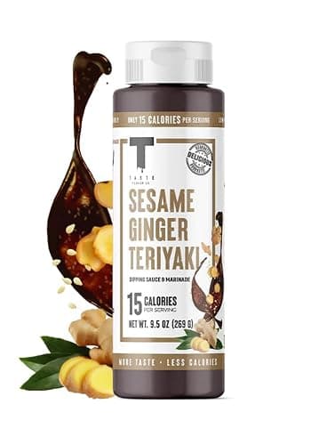 Taste Flavor Co. Sesame Ginger Teriyaki Sauce - Keto-Friendly, Gluten-Free Wing & Stir-Fry Sauce & Marinade, Low-Calorie Asian-Inspired Glaze, All-Natural, No Preservatives, 9.5 oz Bottle — view 2