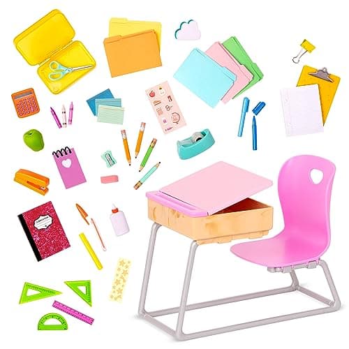 Our Generation – School Desk Set – Realistic Classroom Supplies – 18-Inch Doll Accessories – Pretend Play 3+ Years– Flying Colors — view 3