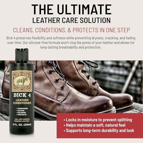 Bick 4 Leather Conditioner & Cleaner, Won't Darken Boots, Couch, Bags 8 oz — view 2