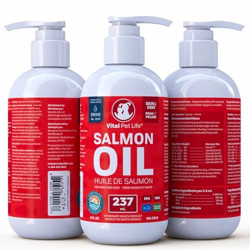 Salmon Oil for Dogs 237 mL - Healthy Skin & Coat, Fish Oil, Omega 3 EPA DHA, Liquid Food Supplement for Pets, All Natural, Supports Joint & Bone Health, Natural Allergy & Inflammation Defense — view 6