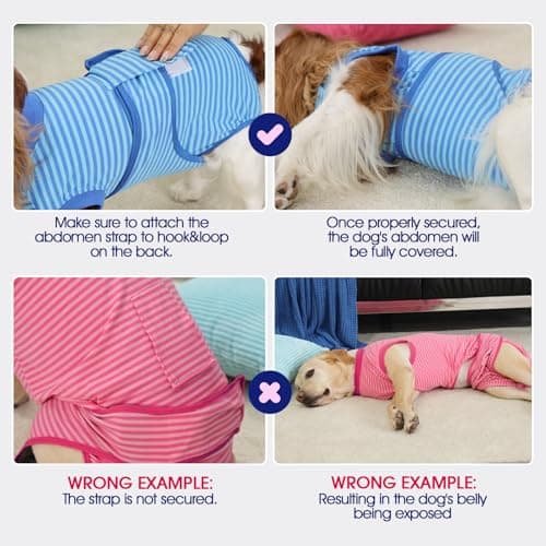 FUAMEY Dog Recovery Suit Male,Dogs Surgery Neuter Suits Puppy Spay Shirts for Female Protect Dog's Skin Anti Licking Abdominal Wounds Doggie Onesie Pet Bodysuit Alternative to Cone Black XS — view 8