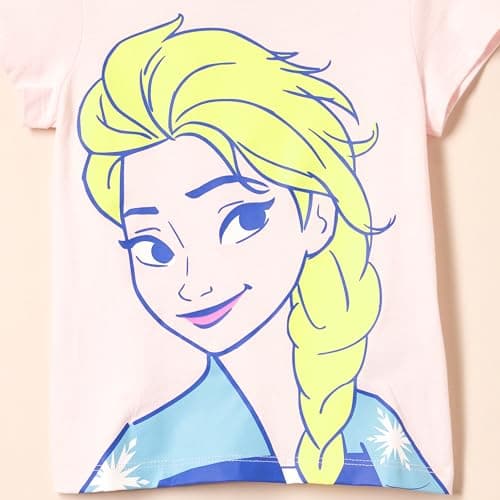 Amazon Essentials Disney | Marvel | Star Wars | Frozen | Princess Girls' Short-Sleeve T-Shirts, Pack of 4, Frozen 2 Elsa, Small — view 5