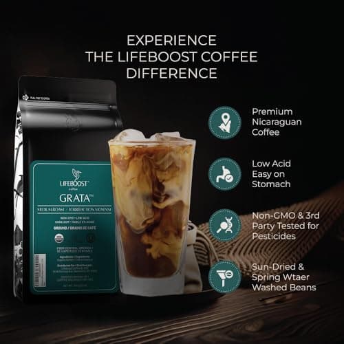 Lifeboost Medium Roast Low Acid Ground Coffee, Certified Organic — view 5