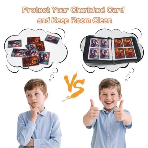 Ayehe Trading Card Binder 4 Pocket, Fits 400 Cards with 50 Removable Sleeves, Portable TCG Album Folder for Standard Size Game Cards, Sports Card Holder Book for Collectors, Glacial Alpha — view 5