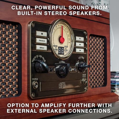 Victrola Quincy - 6-in-1 Bluetooth Record Player - Mahogany — view 5