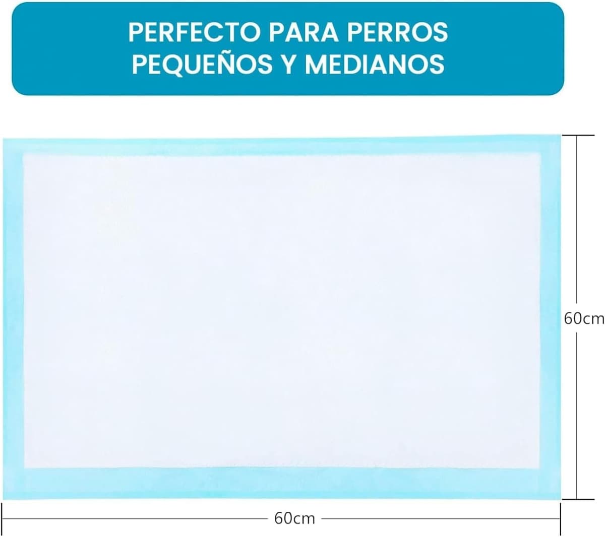 Empapadores Perros 60x60 cm 100 Uds 6 Capas Desechables - Empapadores Perro Adiestramiento Perros Cachorros - Empapadores Desechables - Resguardos para Cães — view 5