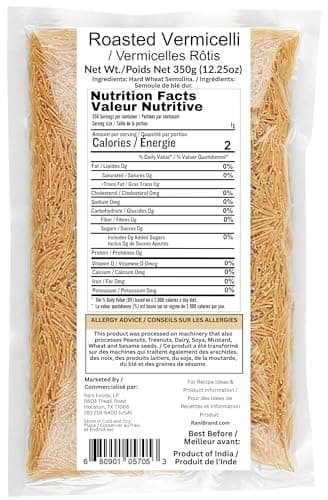 Rani Roasted Vermicelli (Wheat Noodles) 12.25oz (350g) ~ All Natural | Vegan | Non-GMO | Indian Origin