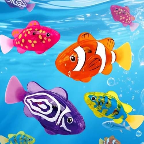 Magic Swimming Fish with Lights, Magic Water-Activated Glowing Swimming Fish for Cats, Bathtub, Pool, Aquarium (8 Pcs) — view 3